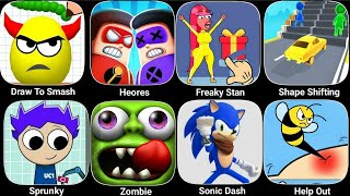 Draw To Smash, Heroes, Freaky Stan, Shape Shifting, Sprunky, Zombie, Sonic Dash, Help Out screenshot 4