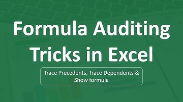 Excel Formula for Auditing | Trace Precedents, Trace Dependents & Show Formula