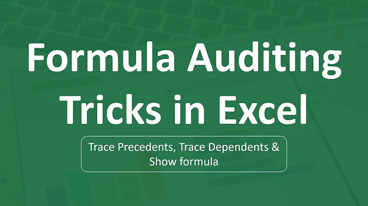 Excel Formula for Auditing | Trace Precedents, Trace Dependents & Show Formula