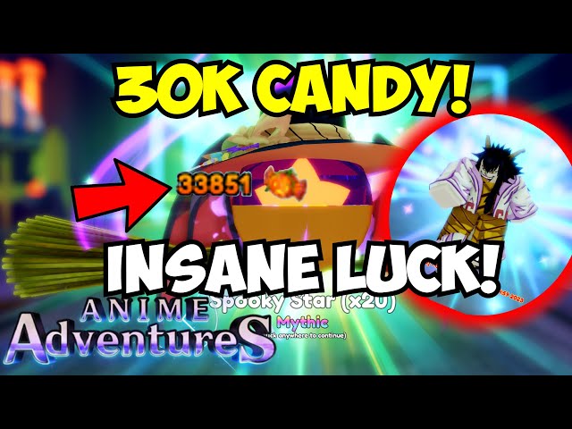 SPENDING 30k Candy! Anime Adventures Halloween Update Insane Luck 