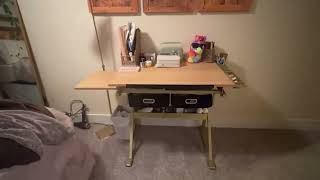 Celebrity Yaheetech Height Adjustable Drafting Table Drawing Table Artist Desk Tilting Tabletop Profile