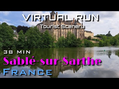 Virtual Run I Tourist in Sablé-sur-Sarthe, France I 4K Treadmill Scenery Workout I 38min I June 2023