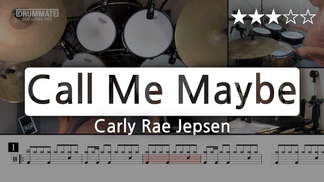 [Lv.12] Call Me Maybe - Carly Rae Jepsen  (★★★☆☆) Pop Drum Cover Score book,Lessons Tutorial