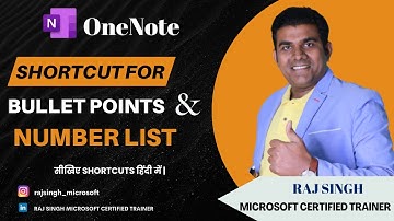 OneNote Tips: Keyboard Shortcuts for Bullet Lists and Numbered Lists