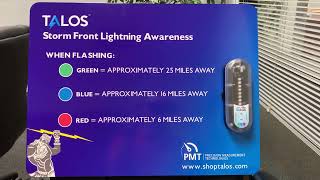 TALOS Safety Sign with Lightning Detector Made In Tampa Bay Clearwater Company Creates Talos Lightning Detector