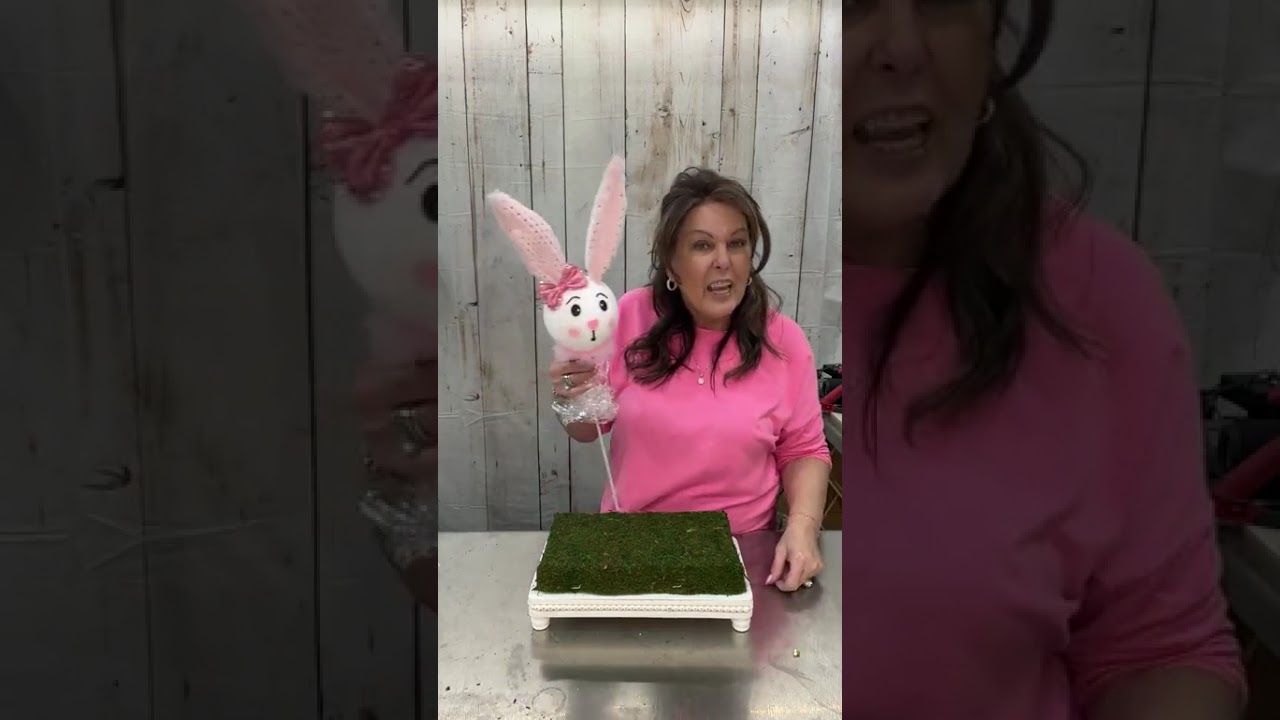 Spring centerpiece with bunny and Easter eggs