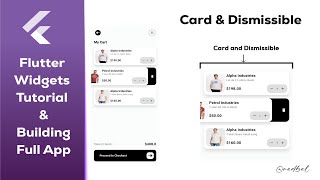 Flutter Card & Dismissible Widgets - Building Full App - Tutorial for Beginners -