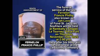 Fernelon Francis Phillip ~ Short Obituary
