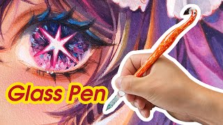 Draw Ai Hoshino with Flamingo Glass Pen | #oshinoko #hutachan