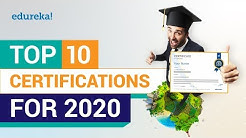 Top 10 Certifications For 2020 | High Paying IT Certifications | Best IT Certifications | Edureka