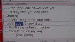 Karaoke We&#39;ll Sing In The Sunshine Key D Gale Garnett, Dean Martin and Eddie Arnold