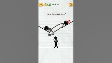draw 2 save stickman puzzle level 20 #shorts #gaming #gameplay