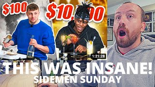 SIDEMEN $10,000 vs $100 MUKBANG (FIRST REACTION!) best mukbang EVER! | Sidemen Sunday