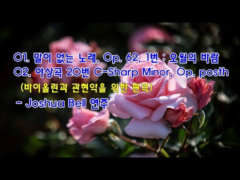 01.말이 없는 노래, <strong>Op</strong>. 62, 1번 : 오월의 바람 &amp;<strong>amp</strong>; 02. 야상곡 20번 C-Sharp Minor, <strong>Op</strong>. posth / Joshua Bell 바이올린 연주