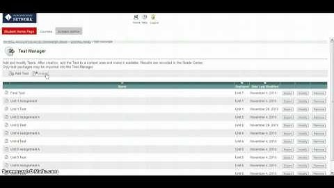 Export/Import a Test