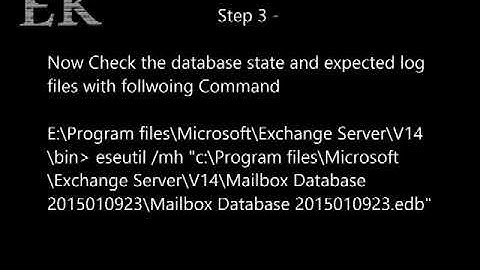 Exchange Database Recovery Using ESEUTIL | Failed to mount database "Mailbox Database"