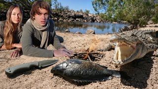 Surviving Overnight on CROCODILE ISLAND | No Food, Water or Shelter