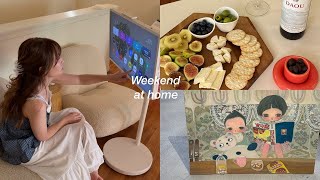 Chill weekend in LA ☁️ wine night, making matcha, cooking pasta, LG 65