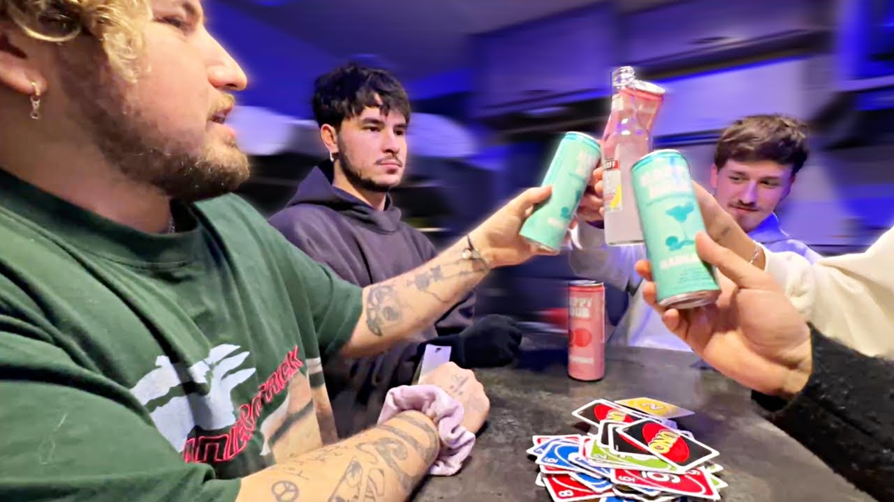 DRUNK IRL UNO W/ THE BOYS!!