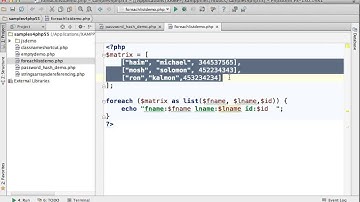 Using The list Construct in foreach Loop