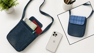 📱👖 Make a Crossbody Phone Bag from Old Jeans – Super Easy & No Pattern Needed!