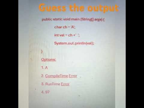 Daily Java interview questions | Guess the output #java #shorts - YouTube