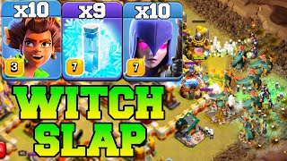 Root Rider Witch Combo With Freeze Spell !! 10 Root Rider + 9 Freeze + 10 Witch Th16 Attack Strategy