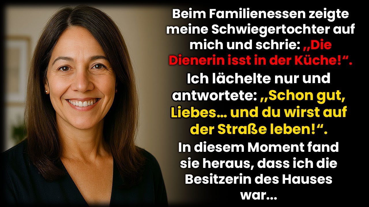 Beim Essen zeigte meine Schwiegertochter auf mich und schrie: ‚Die Dienerin isst in der Küche!‘