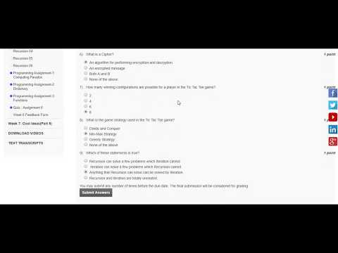 NPTEL | Joy of computing using python | week-6 | Quiz Assignment  Solution
