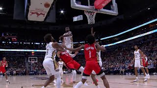 Zion Williamson blocks it into the stands | Pelicans vs Rockets Highlights 2\/22\/2023