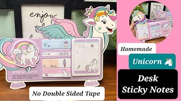 DIY Unicorn Sticky Notes Without Double sided tape at home/ How to make Homemade Sticky Notes