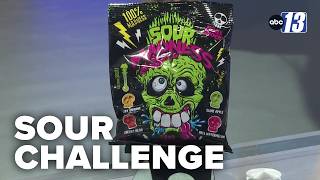 News anchors take on sour candy challenge