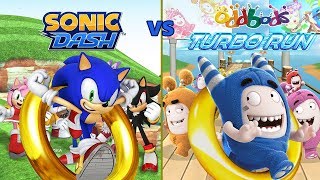 Sonic Dash vs Oddbods Turbo Run: Attack of the Clones [60fps] screenshot 4