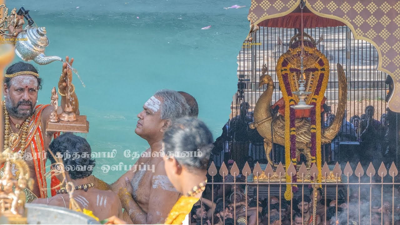 பக்தர்கள் மெய்சிலிர்க்க தீர்த்த மாடினான் நல்லூரான் | நேரலை | Nallur Kandaswamy Devasthanam
