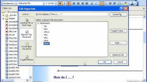 FrontPage Tutorial Editing Hyperlinks Microsoft Training Lesson 7.5