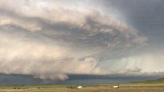 MONSTER mothership supercell with baseball hail in southeast Montana
