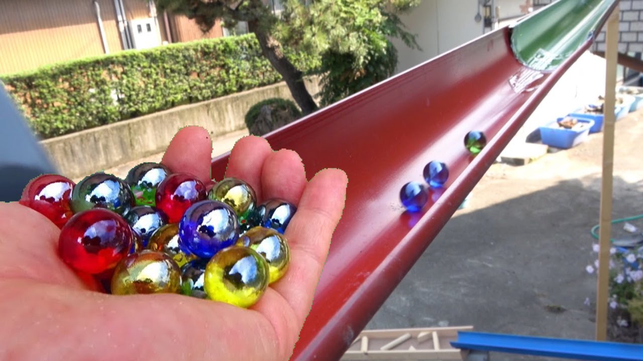 Marble Run ASMR ☆ Rain Gutters & Wooden Colorful Rails DIY Course Hit Collection