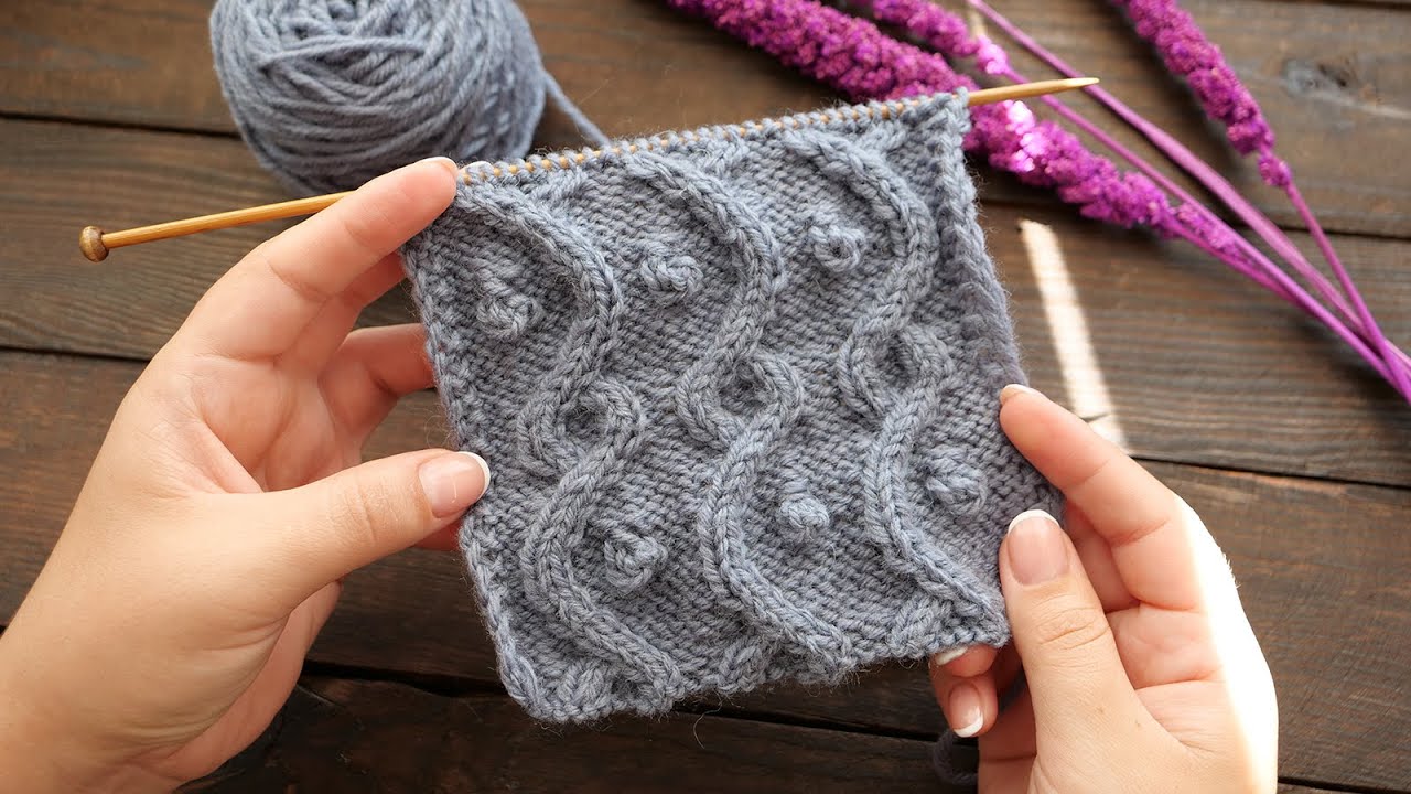 ღ Узор Аран – Завиток спицами ಊ Aran Curl knitting pattern ஐ