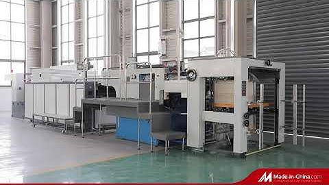 #uvprinting Automatic Spot UV varnish coating machine with screen printing and UV dryer, stacker