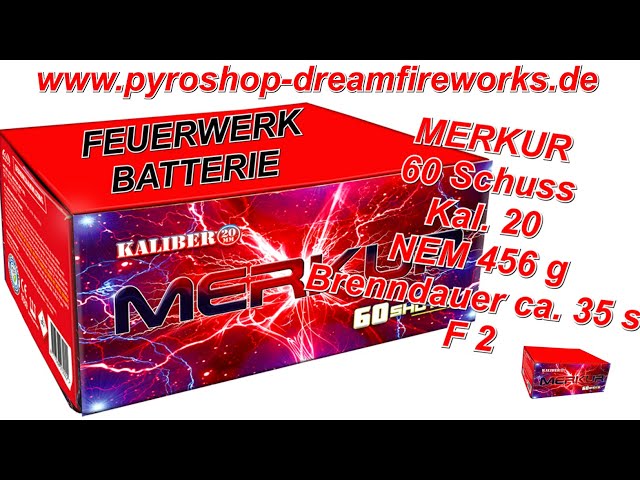 6201 Merkur Cake mit 60 Schuss - Vuurwerk - Feuerwerk -  www.pyroshop-dreamfireworks.de 