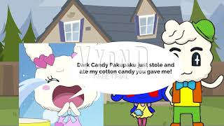 Dark Candy Pakupaku Steals Lovelitchi's Cotton Candy/Eats It/Grounded