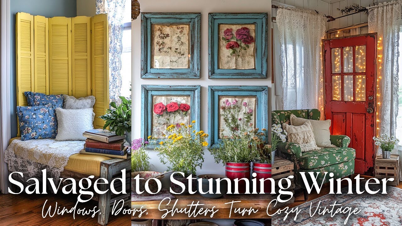 From Salvaged to Stunning Winter Decor 2026 |Repurposing Windows, Doors & Shutters for Vintage Decor