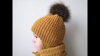 WARM CHILDREN'S WINTER HAT WITH Lining, EARS AND TAPES