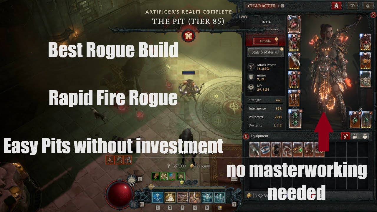 Best Rogue Build - PIT 85 Rapid Fire Rogue Crap Gear | Diablo 4 Season ...