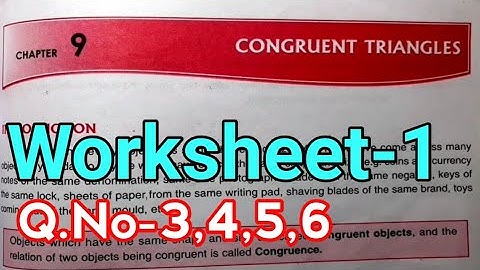 ||Congruent Triangles Worksheet-1 Q.No-3,4,5,6||DAV Class 7 Maths Chapter-9 WS-1||Study With Deep||