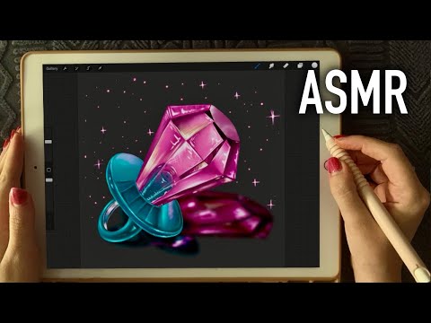 😴 iPad ASMR - Painting a lollypop - Clicky Whispers - Writing Sounds
