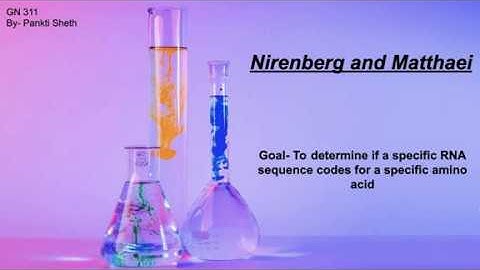 Experiments by Nirenberg, Matthaei, & Leder-  Pankti Sheth (GN 311- video 3-2)