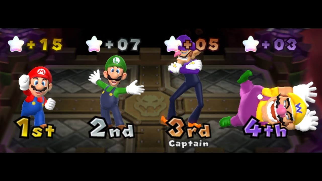 Mario Party 9 - Mario vs Luigi vs Wario vs Waluigi - Bowser Station (Very Hard Diffculty)