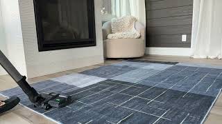 YIHOUSE 5x7 Modern Abstract Area Rug Review | Washable Checkered Gold Blue Grey Living Room Rug