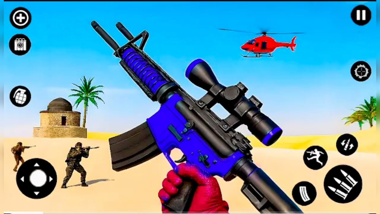 Gun shooting game android gameplay 3d offline game fps commando gun strike mission 